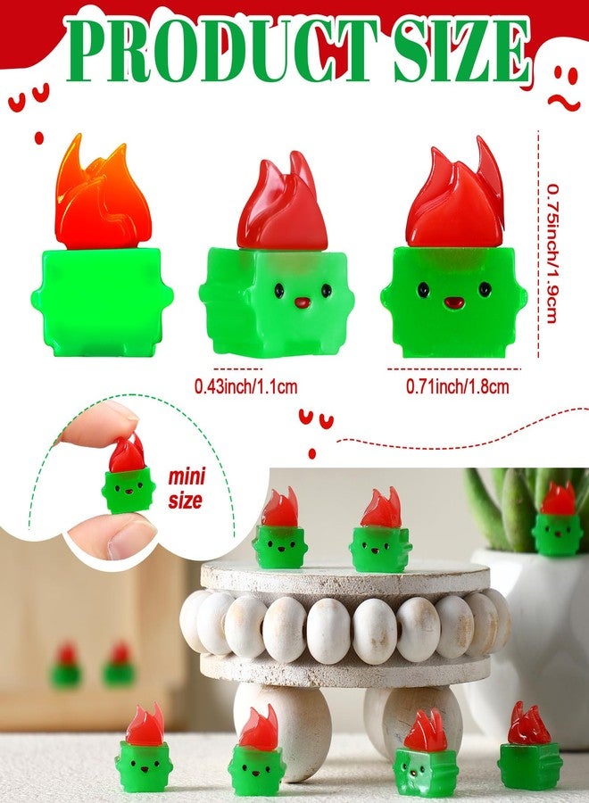 مجموعة سيمجوينج من 50 قطعة من مجسمات حاويات القمامة الصغيرة المصنوعة من الراتنج، زينة حاويات القمامة الصغيرة المضيئة، هدايا تقدير الموظفين المضحكة، كمية كبيرة لعيد الميلاد، للمعلمين، زملاء العمل في المكتب، رجال الإطفاء (أخضر) - Image 2